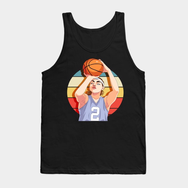 Girl Basketball B-Ball Player Three Pointer Baller Tank Top by Noseking